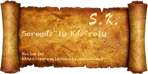 Seregély Károly névjegykártya