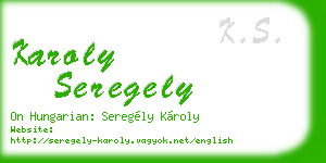 karoly seregely business card