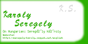 karoly seregely business card